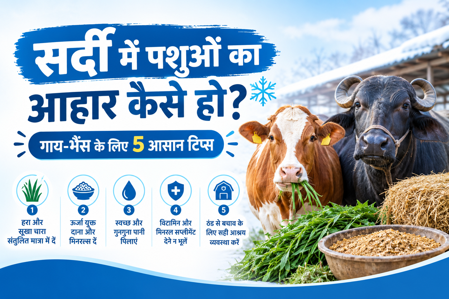 सर्दी में पशुओं का आहार कैसे हो? गाय-भैंस के लिए 5 आसान टिप्स